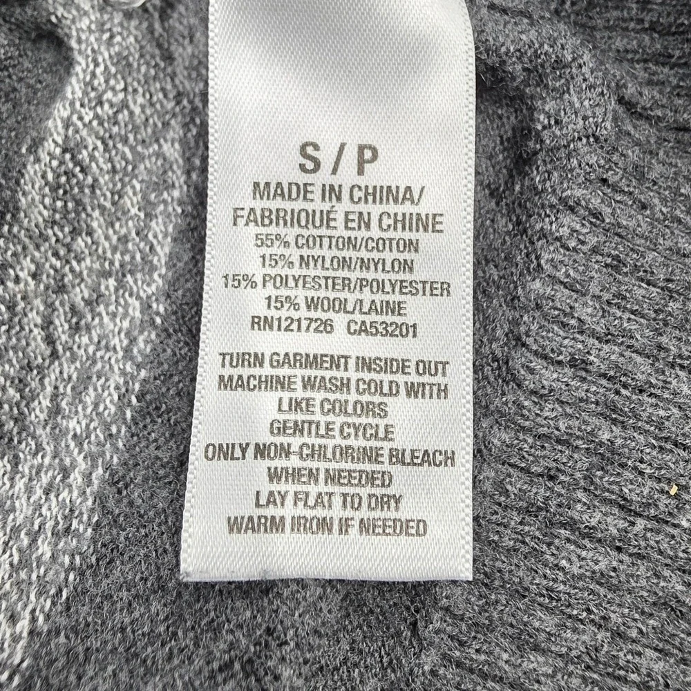 Aeropostale A87 Mens Small Gray Striped Crewneck Cotton Wool Blend Sweater